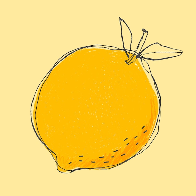 Cute doodle art lemon  fruit