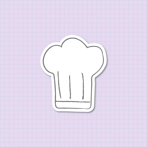 Free vector cute doodle chef hat sticker vector