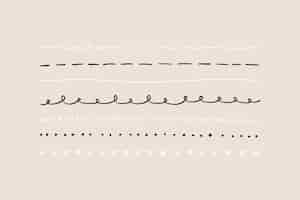 Free vector cute doodle line border  set