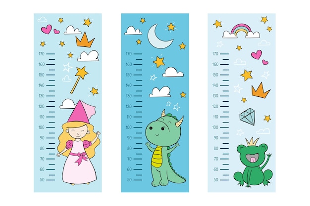 Free vector cute drawn height meters illustrated