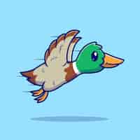 Free vector cute duck bird flying cartoon vector icon illustration. animal nature icon concept isolated premium vector. flat cartoon style