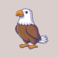 Free vector cute eagle bird cartoon vector icon illustration. animal nature icon concept isolated premium vector