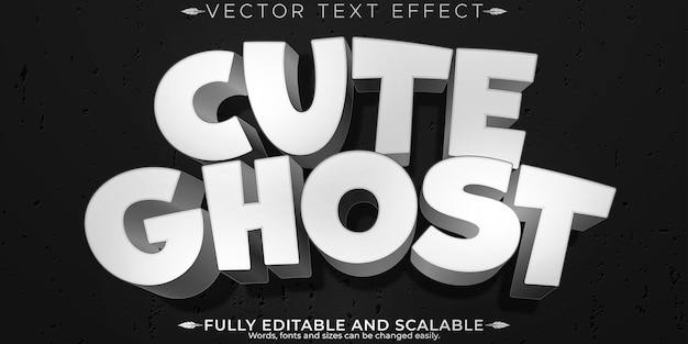 Free Vector cute editable text effect editable ghost and cartoon text style