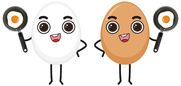 Free Vector cute eggs with face expression