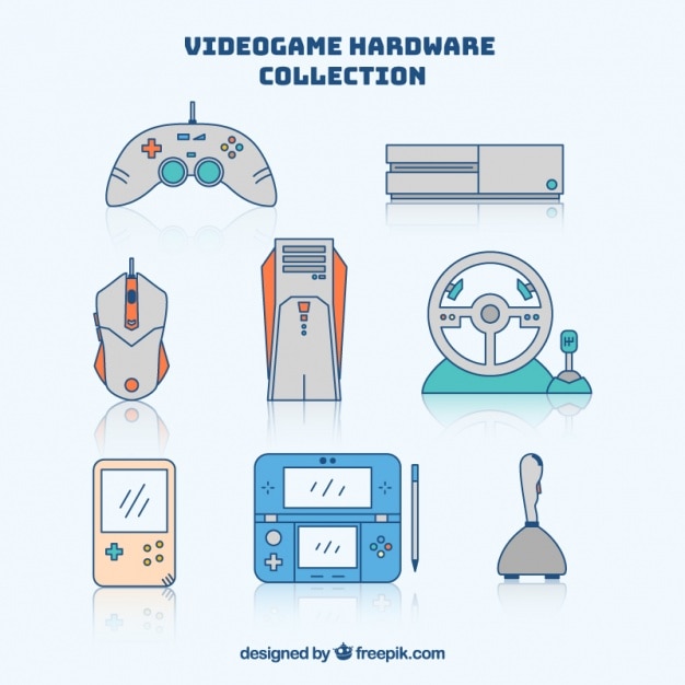 Free Vector cute elements for video games