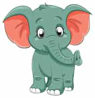 Free vector cute elephant cartoon character