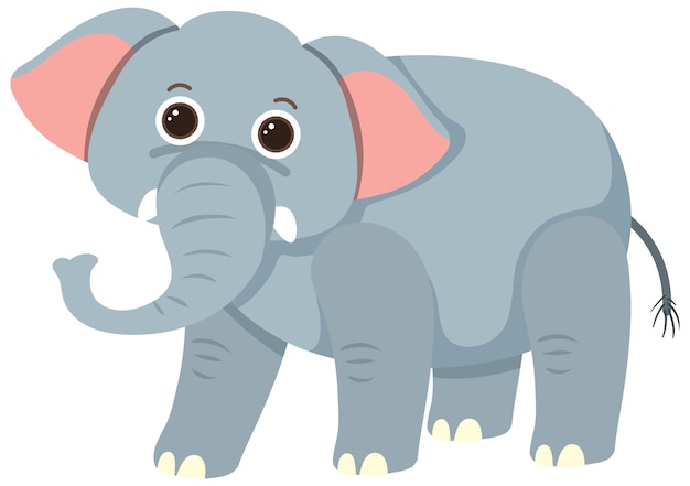 Free vector cute elephant in flat cartoon style