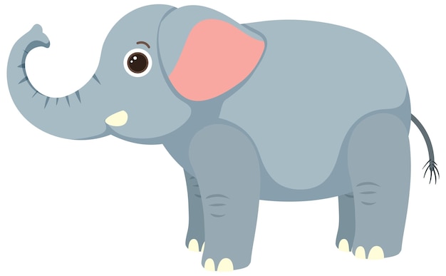 Free vector cute elephant in flat cartoon style