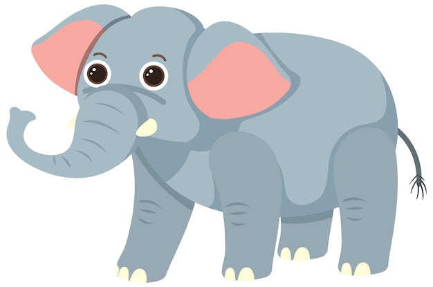 Free vector cute elephant in flat cartoon style