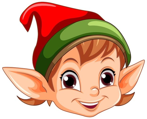 Free vector cute elf head cartoon character