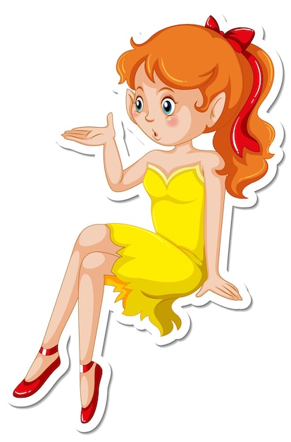 Cute fairy cartoon character sticker