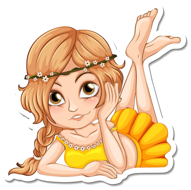 Cute fairy cartoon character sticker