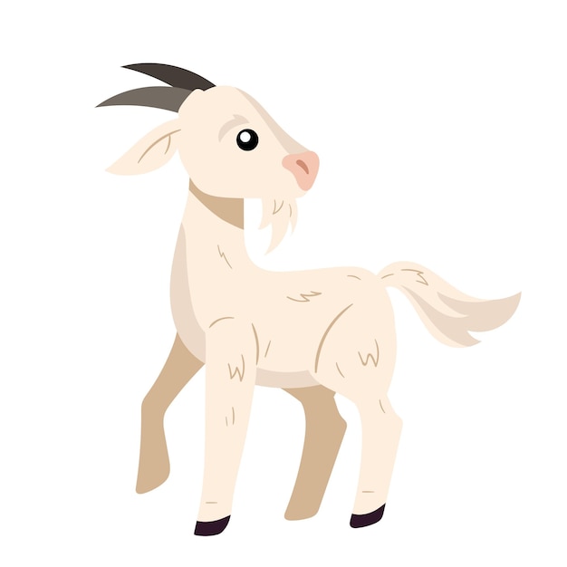 Free vector cute farm goat standing