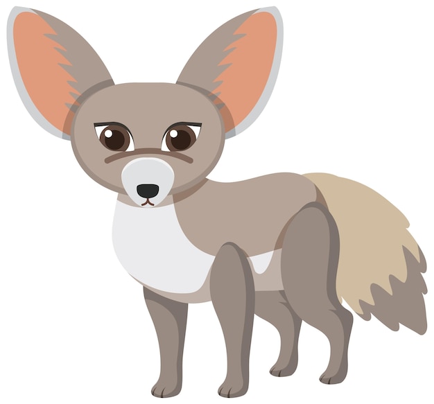 Free Vector cute fennec fox in flat cartoon style