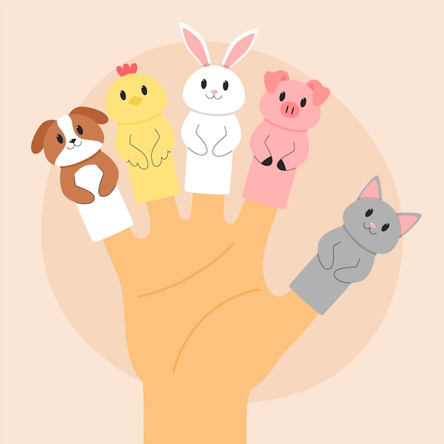 Cute finger puppets collection