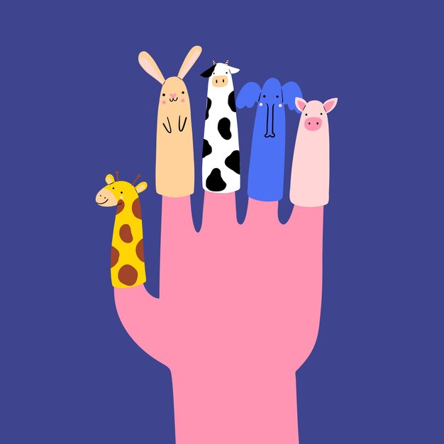 Cute finger puppets collection