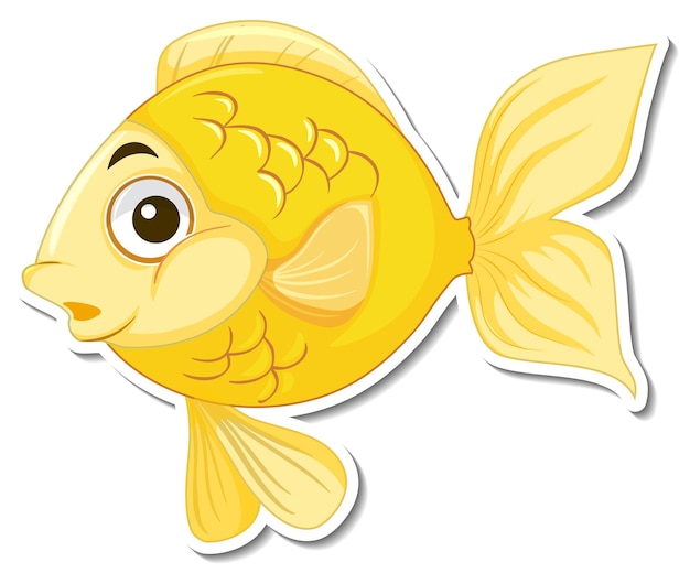 Free Vector cute fish sea animal cartoon sticker