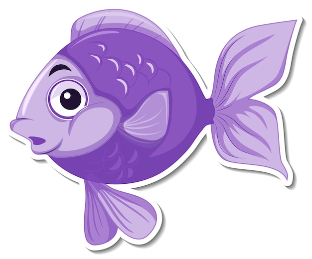 Cute fish sea animal cartoon sticker