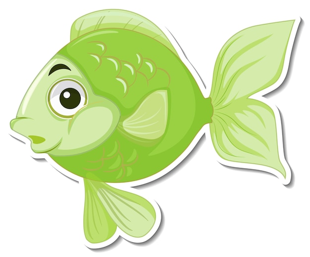 Free vector cute fish sea animal cartoon sticker