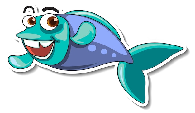 Cute fish sea animal cartoon sticker