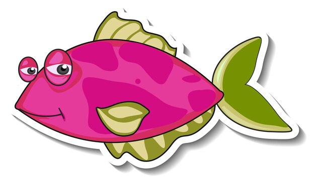 Cute fish sea animal cartoon sticker