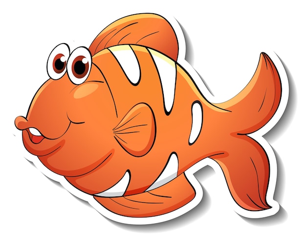 Free Vector cute fish sea animal cartoon sticker