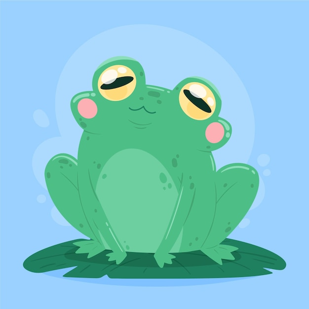 Cute flat design frog illustration