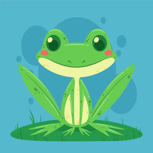 Free vector cute flat design frog illustration