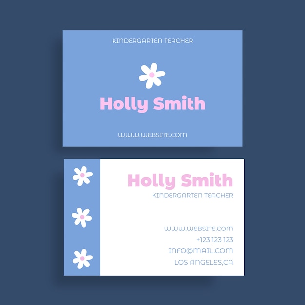 Cute floral business card template