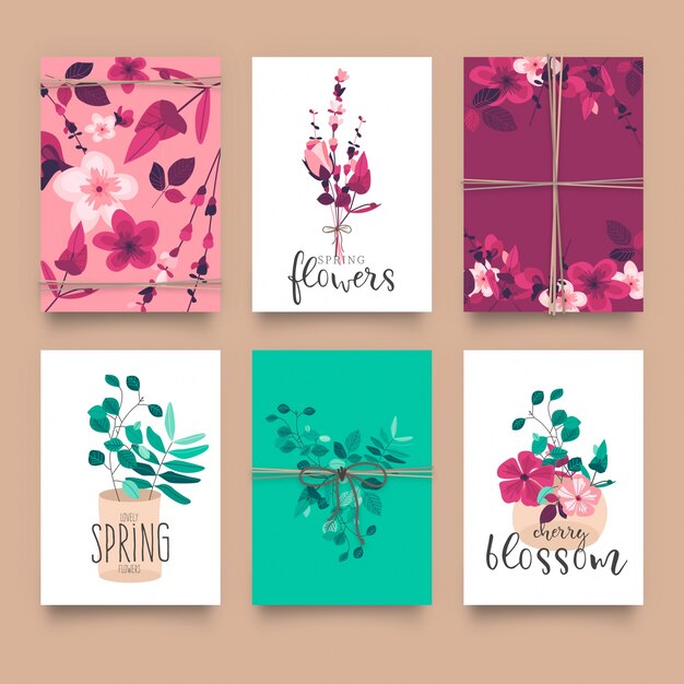 Cute floral card templates