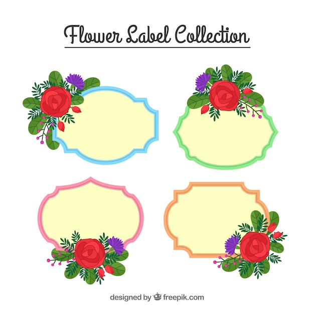 Cute flower label collection