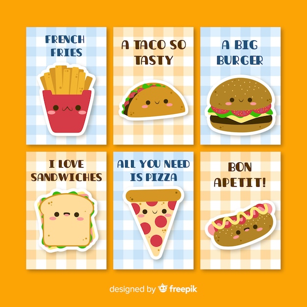 Cute food card collection