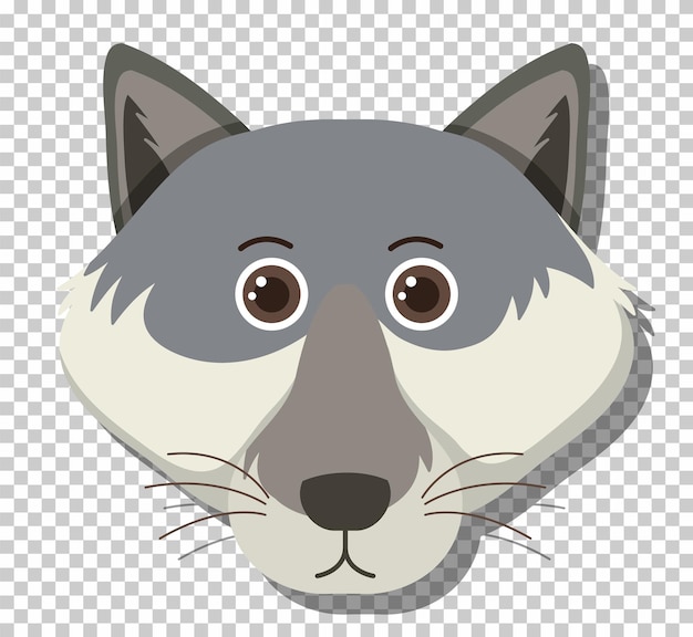 Free Vector cute fox head in flat cartoon style