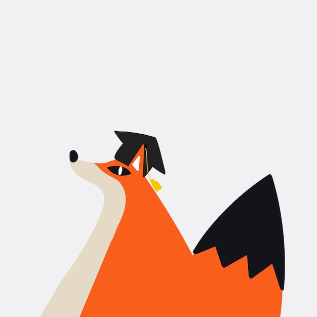 Free Vector cute fox in s cartoon style vector