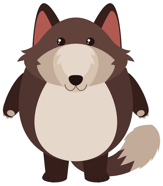 Free Vector cute fox with round body