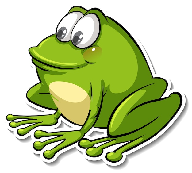 Free vector a cute frog cartoon animal sticker