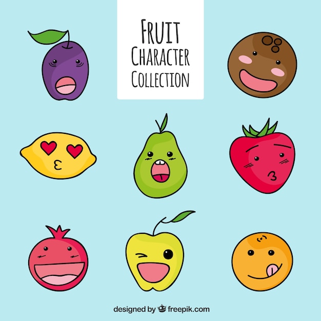 Cute fruit character collection