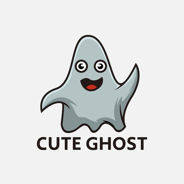 Free vector cute ghost mascot design vector