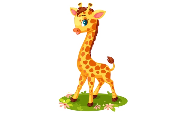 Free vector cute giraffe cartoon vector illustration