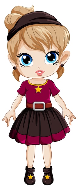 Free Vector cute girl cartoon character wearing headband