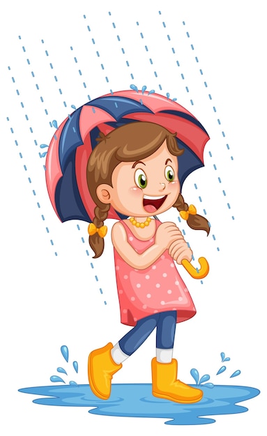 Cute girl holding an umbrella