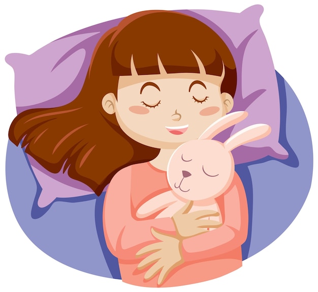 Cute girl sleeping clipart