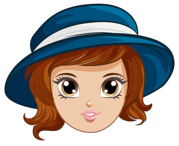 Free Vector cute girl wearing hat cartoon