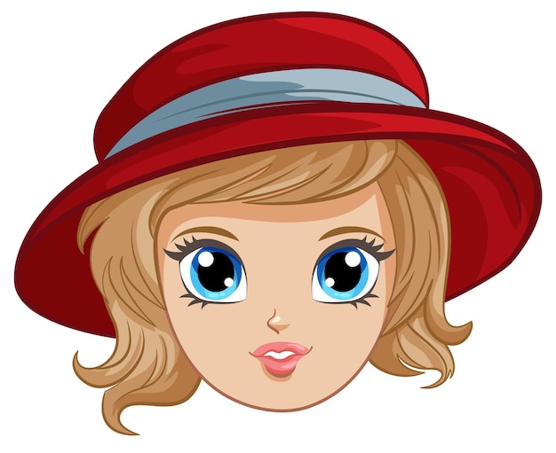 Free Vector cute girl wearing a hat