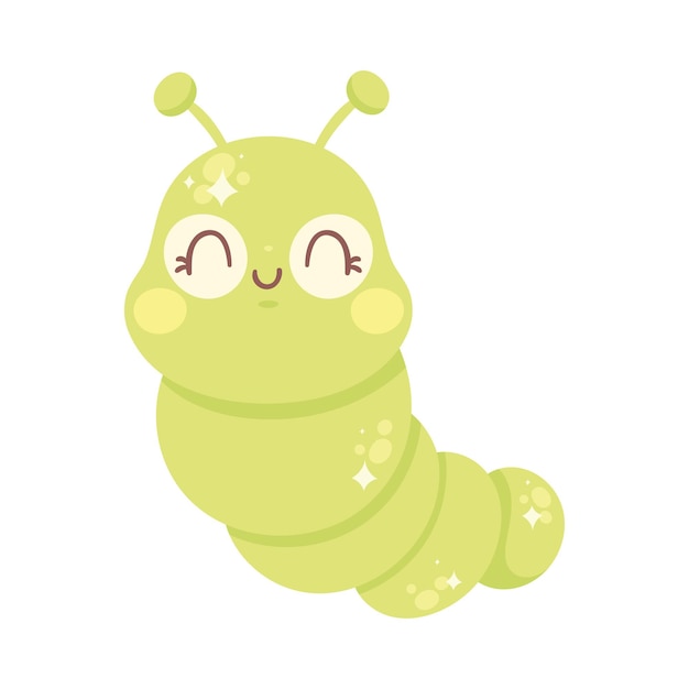 Free vector cute green caterpillar