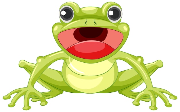 Free Vector cute green frog cartoon character