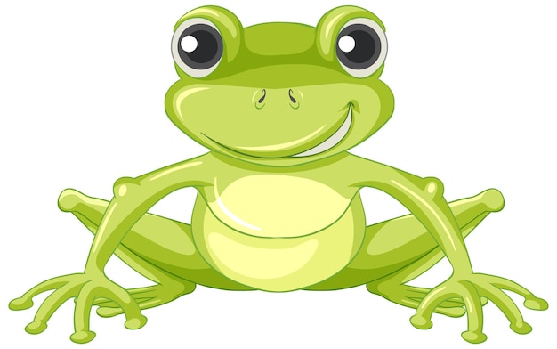 Cute green frog cartoon character