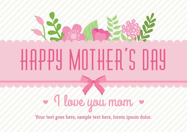 Free Vector cute greeting card of mother day