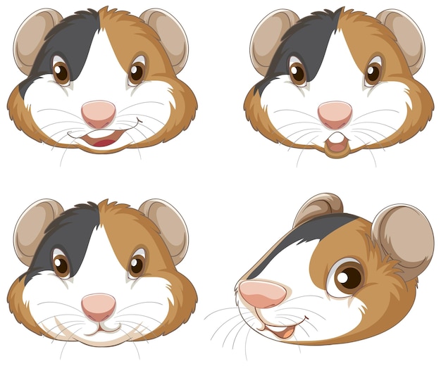 Free Vector a cute guinea pig on white background