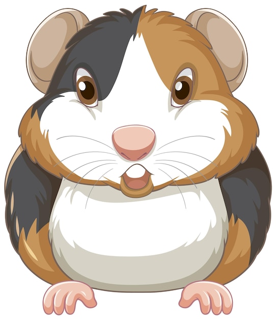 Free Vector a cute guinea pig on white background